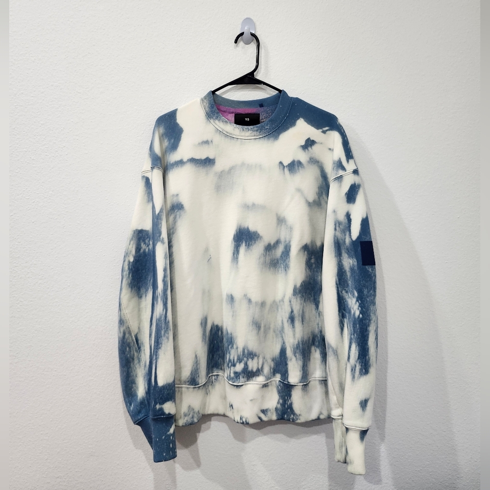 Unbranded Blue & White Tie-Dye Crewneck Sweatshirt